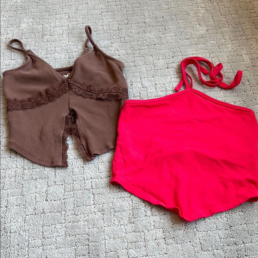 Hollister Brown and Red Women's Top Set Size XS